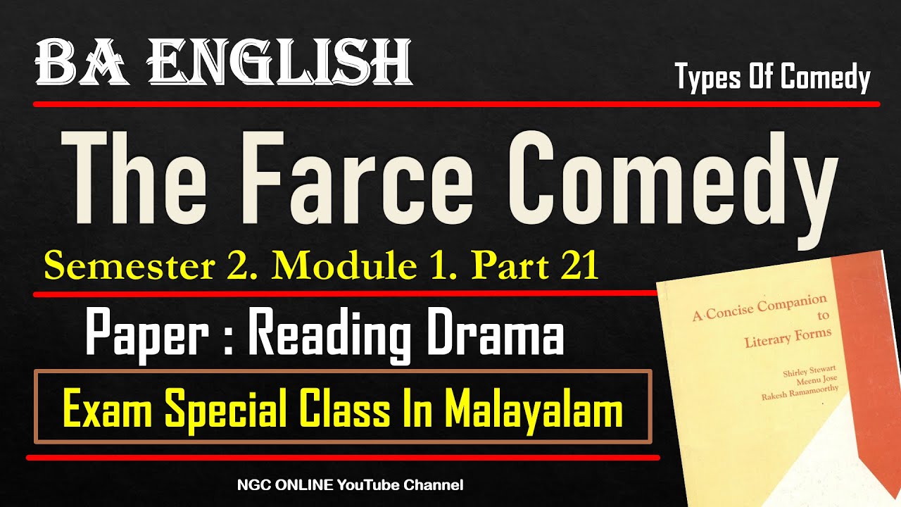 Farce Types Of Comedy BA English Reading Drama S2M1P21 farce-types-of-comedy-ba-english-reading-drama-s2m1p21