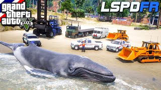 GTA V - LSPDFR มาเป็นหน่วยกู้ภัยทางทะเลในเกม GTA V กู้ภัยเก็บซากปลาวาฬ ระเบิดทำลายล้าง #258