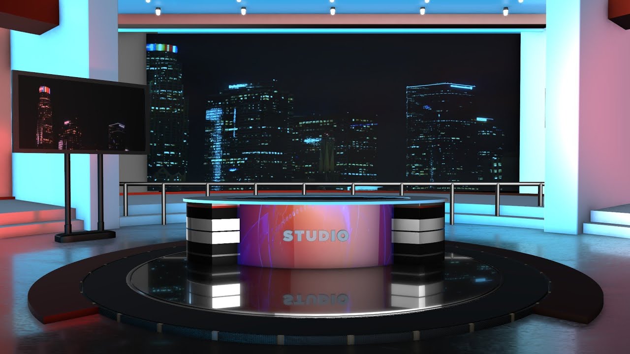 3D News Studio Background With Desk | TV Set 2021 - YouTube