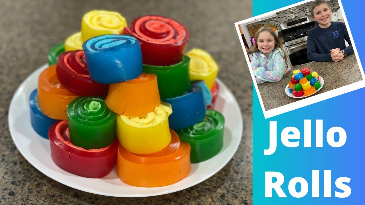 Jello Rolls Fast Easy Rainbow Jello Roll Ups Recipe YouTube