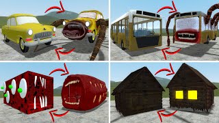 EVERYTHING TURNED INTO MONSTERS: CAR EATER, BUS EATER, TRAIN EATER VS ALL TREVOR HENDERSON In GMOD!