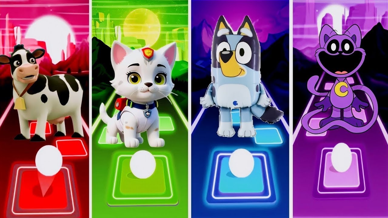 Fanny caw VS Cut cat VS Bluey bingo VS Catnap Paw patrol Coffin Dance Tiles Hop Edm Rush
