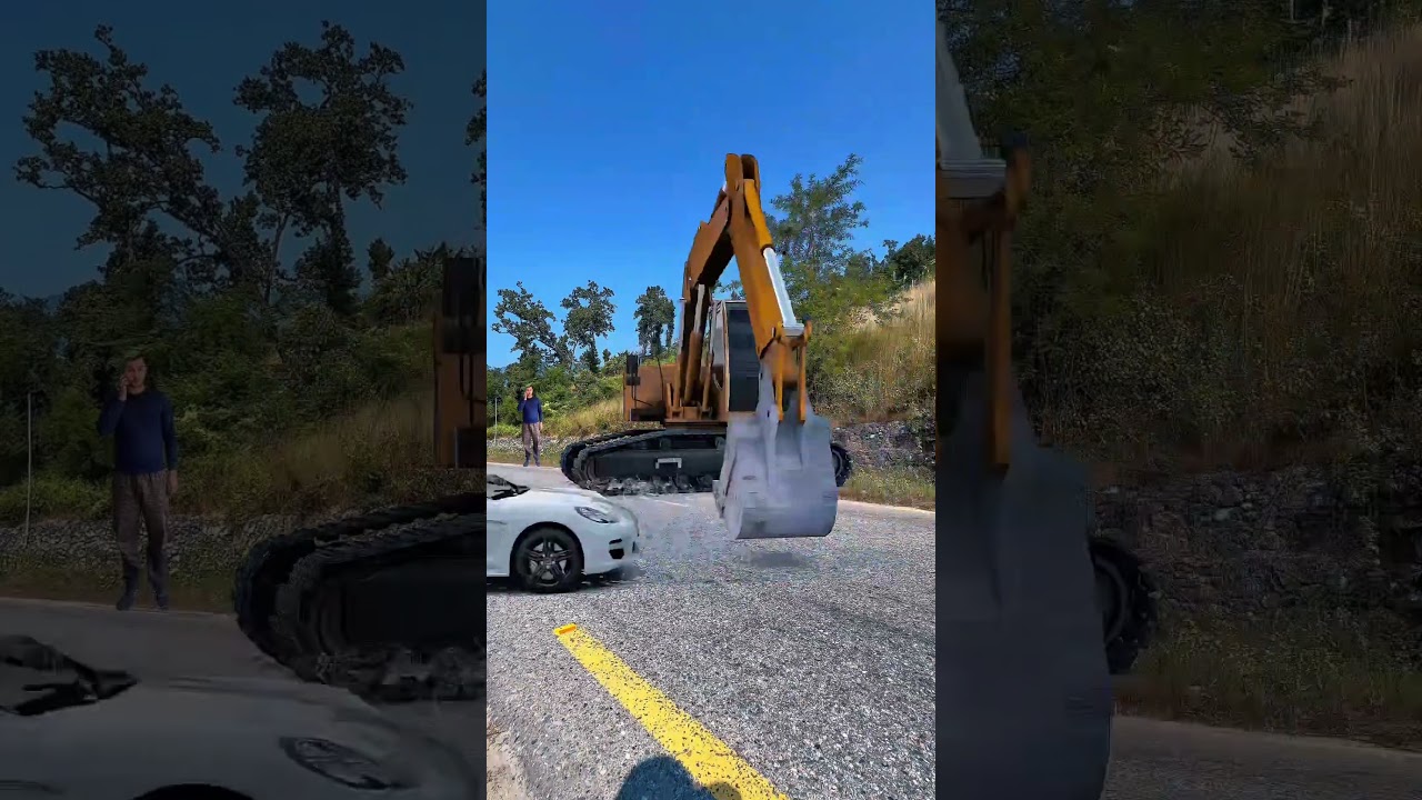 Jcb dozer car passing with future technology 😯 #viralshorts #shorts #vfx #shortsfeed #shortsyoutube