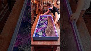 Live Edge Blue Resin Table ✨🪵
