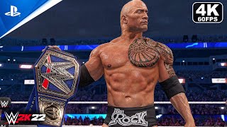 WWE 2K22 - Roman Reigns vs The Rock Match! [4K 60FPS PS5]