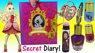 Ever After High Secret Hearts Diary! Royals and Rebels Lock & Nail Polish Set! Descendants Lip Balm!