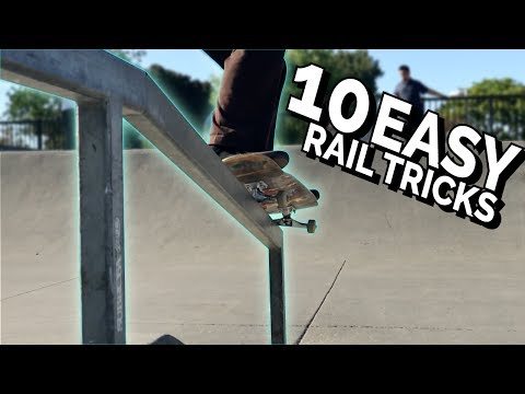 10 EASY HANDRAIL SKATEBOARD TRICKS! - 10 EASY HANDRAIL SKATEBOARD TRICKS!