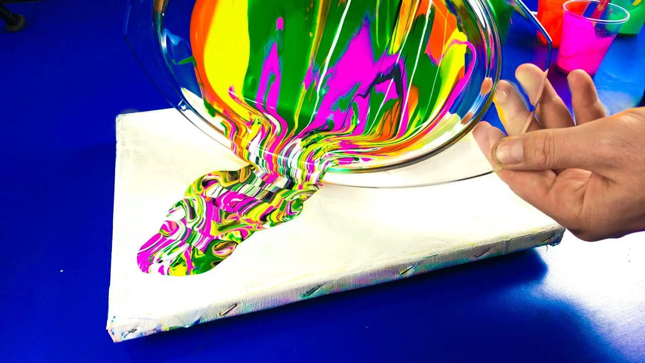 MUST SEE THIS New Acrylic Pouring Method Unique Waves Effect - YouTube