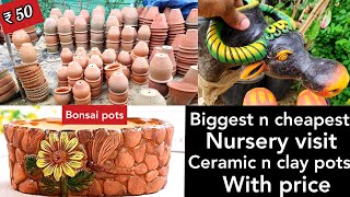 Plants pots with price, Clay pots, ceramic pots, plastic pots, cocopeat, cheapest nursery online