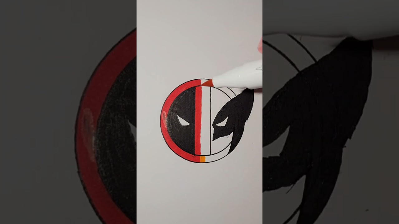 Coloring a Deadpool & Wolverine logo 