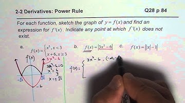 Derivative of Quadratic Absolute Function Q28 p 84 Nelson MCV4U