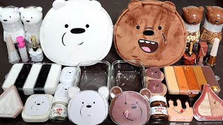 We Bare Bears Slime Mixing Makeup,Parts, Glitter Into Slime!Satisfying Slime#Asmr#Satisfying#Slime