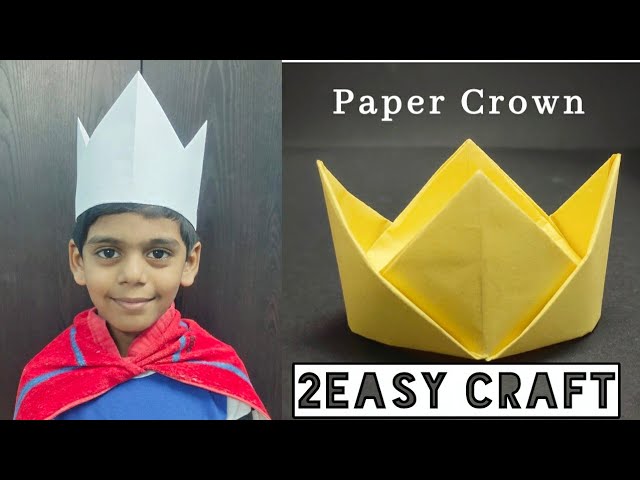 DIY: How to Make Paper Crown 👑, Origami Crown (tiara)_ Tutorial Easy  steps, paper craft for kids