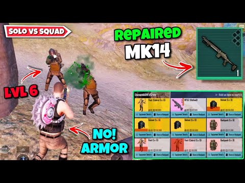видео: No Armor ❌ + Mk14 Repaired Only Solo vs Squad Challenge In Advance Mode 😱 - Pubg Metro Royale
