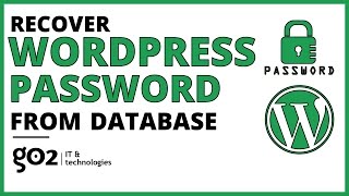 Recover WordPress Password From Database EASY