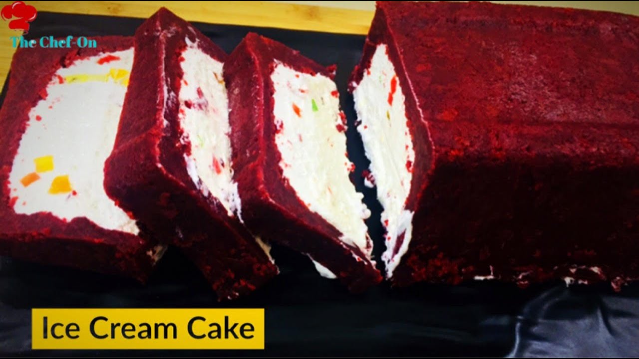 Eggless Red Velvet Ice Cream Cake