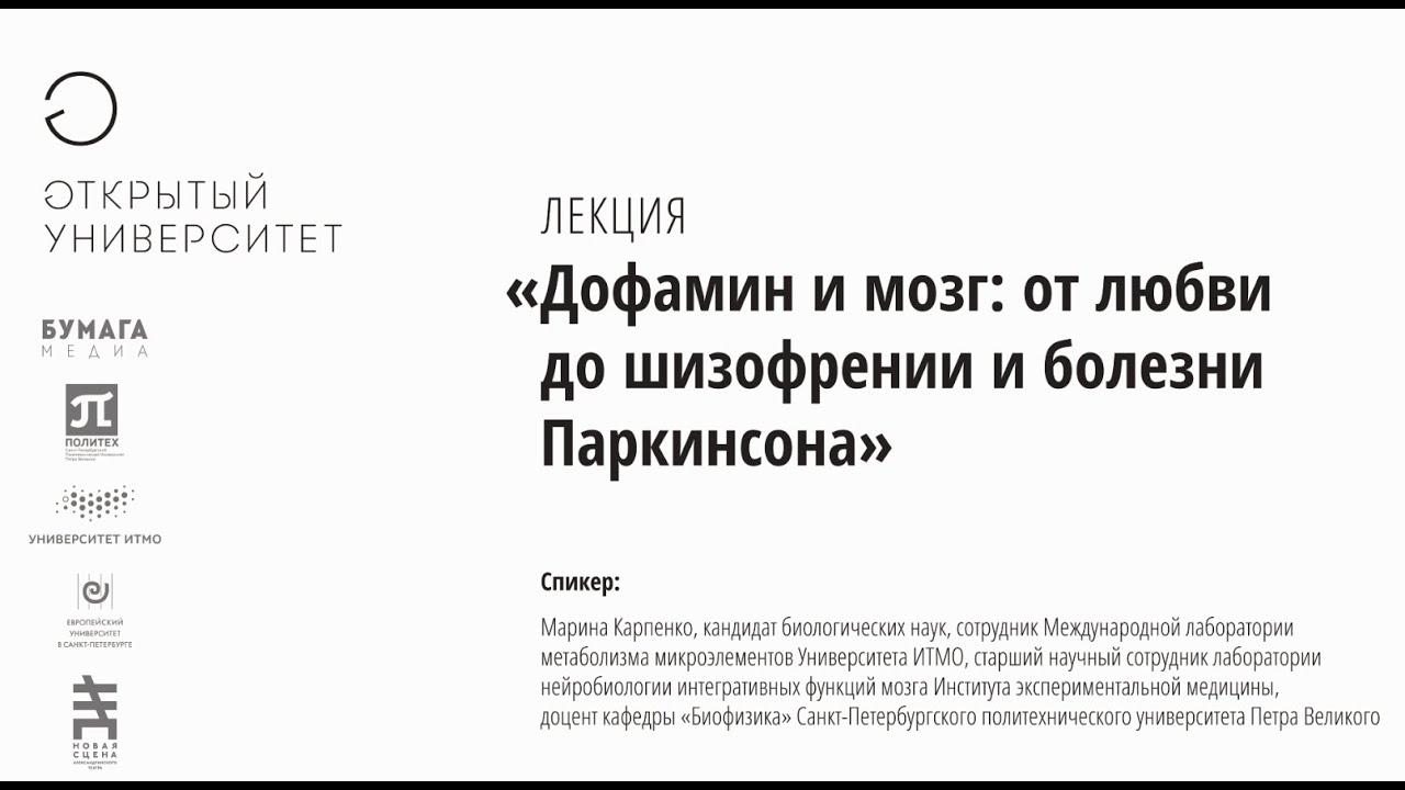 Дофамин и мозг | Марина Карпенко | Лекториум