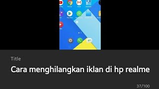 Cara menghilangkan iklan di hp realme