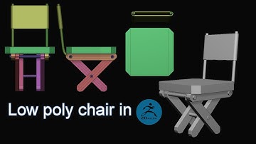 How to model low poly chair in ZBrush 2022.0.5 (real time tutorial)