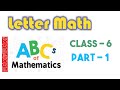 Class - 6 | Letter Math | Part - 1 | Pg no : 153,154