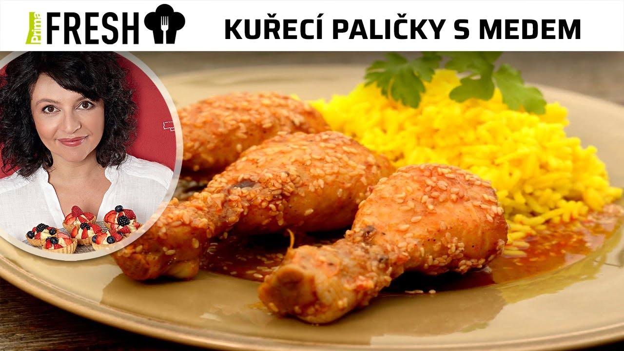 Kuřecí paličky s medem a sezamem s kari rýží podle Karolíny Kamberské