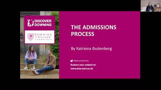 Downing College: Physical Natural Sciences Subject Admissions Webinar