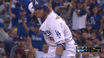 SF@LAD: Turner hands Dodgers early lead with RBI hit