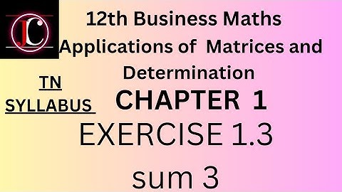 12th business maths exercise 1.3, sum 3
