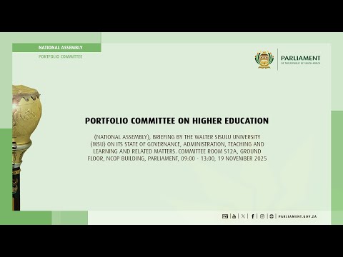 Portfolio Committee On Higher Education 19 November 2025