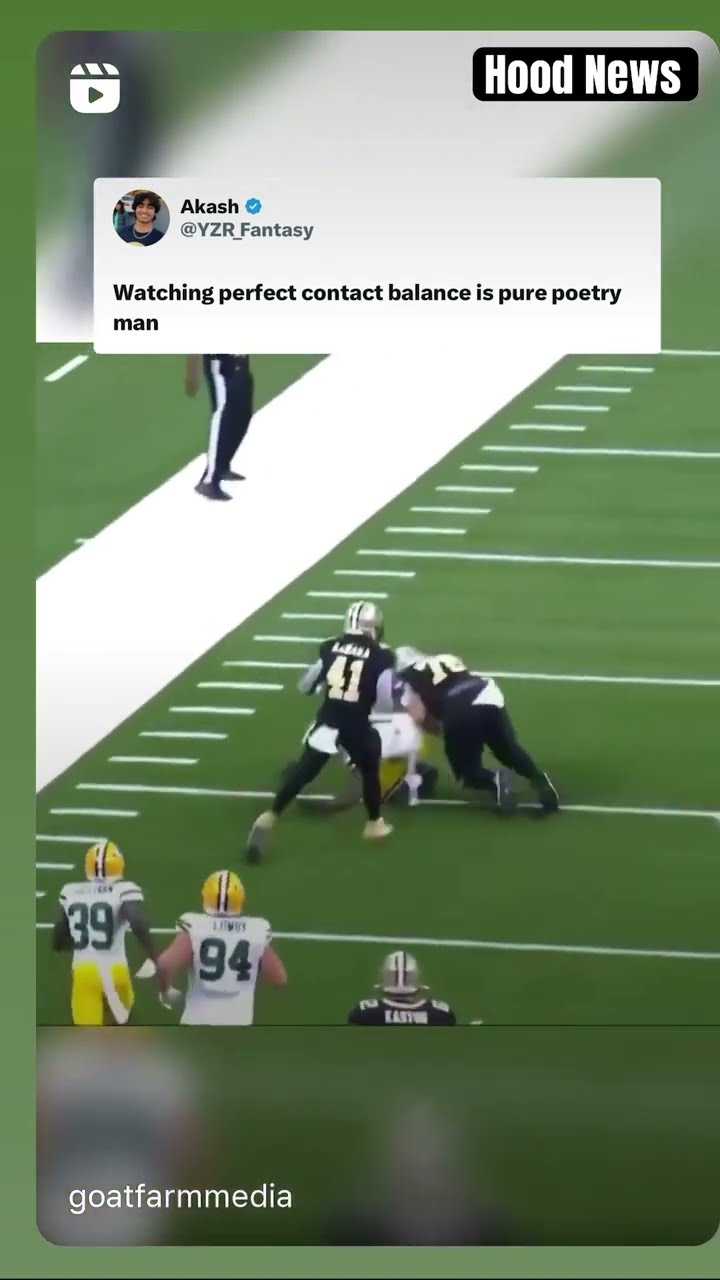 Perfect contact balance #hoodnews #alvinkamara #neworleanssaints #saints #greenbaypackers #nfl #omg