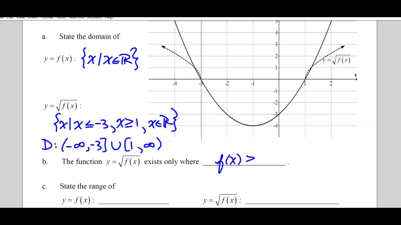 330 Square Root Of A Function Youtube