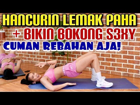 Olahraga Mengecilkan Paha Cuman Rebahan Aja! | Bakar Lemak Paha & Betis Olahraga Di Rumah Tanpa Alat