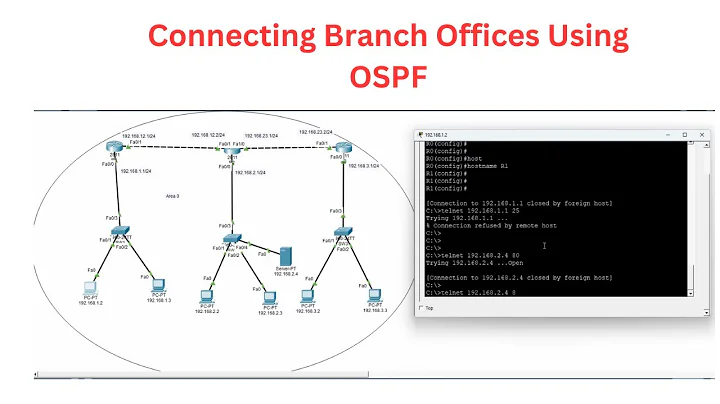 Connecting Different Branches with OSPF | CCNA Lab in CISCO Packet Tracer