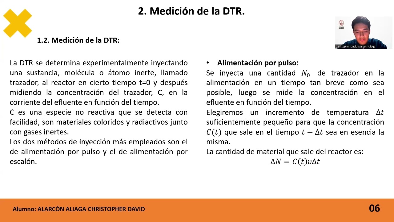 DISTRIBUCIONES DE TIEMPOS DE RESIDENCIA EN REACTORES QUÍMICOS