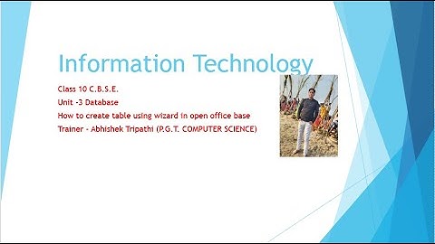 How to create database and table in open office office base using table wizard