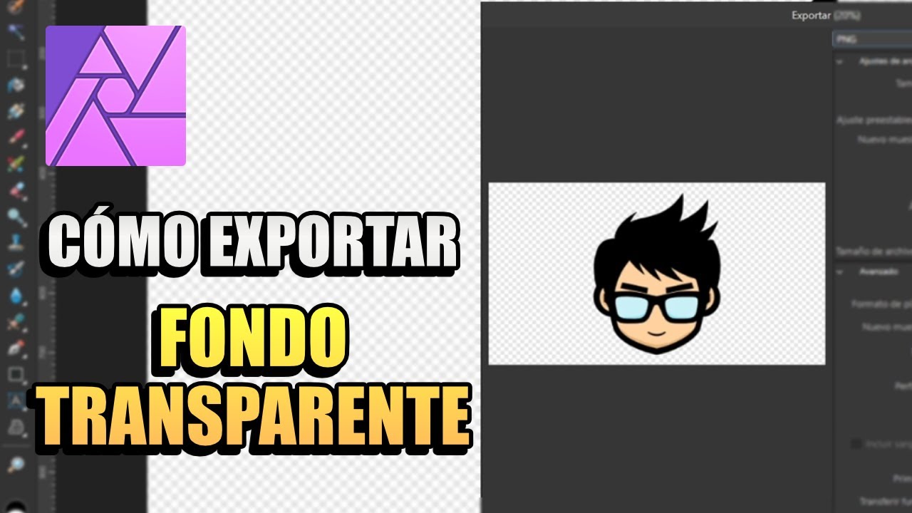 Tutorial | Affinity Photo | Cómo exportar con fondo transparente (PNG)