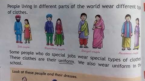 class 2 evs chapter 5 Clothes reading -uniform