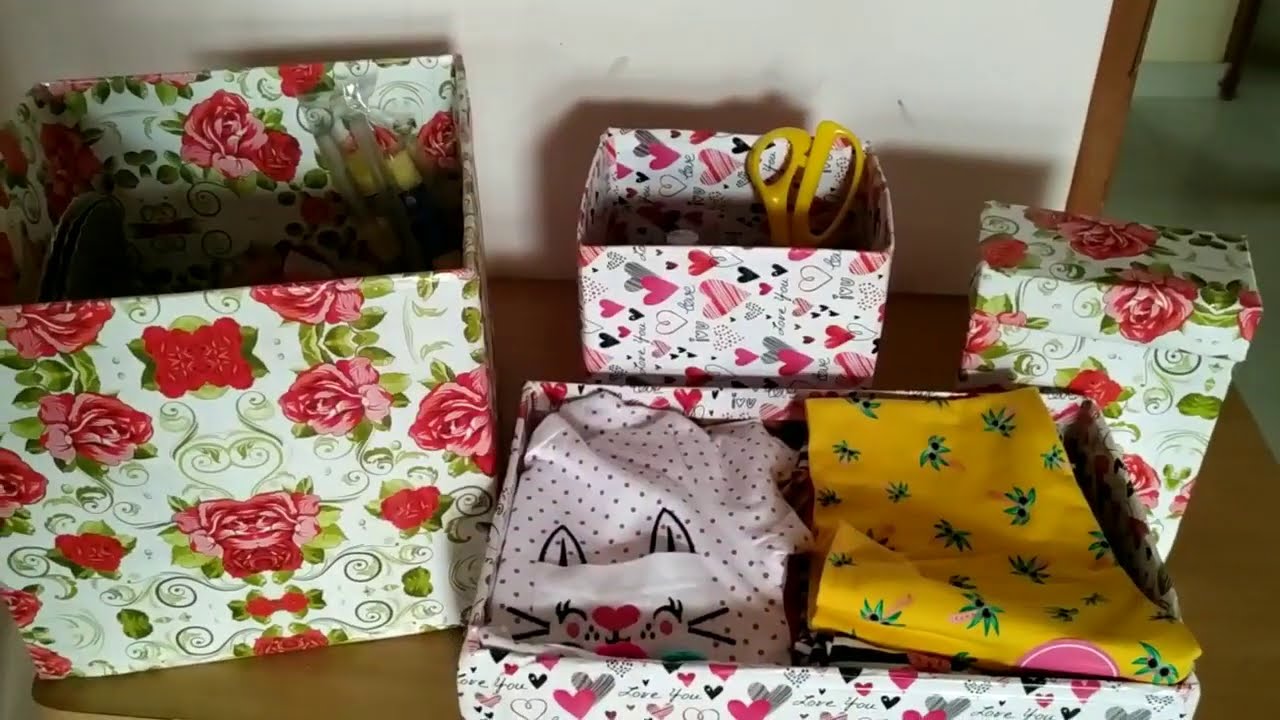 DIY Waste cardboard box ideas | using waste cardboard box craft ...