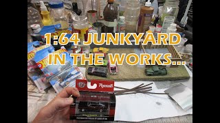 A Quick Peek at 1:64 Scale Junkyard Diorama Project I am Working on & a Few New Hot Wheels and an M2
