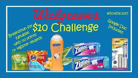 Walgreens BRAND NEWBIE Beginner $10 Challenge  Google Doc/ 8/20-8/26