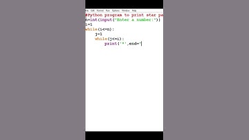 Python program to print star pattern using while loop #coding #python  #computerscience #pythoncode