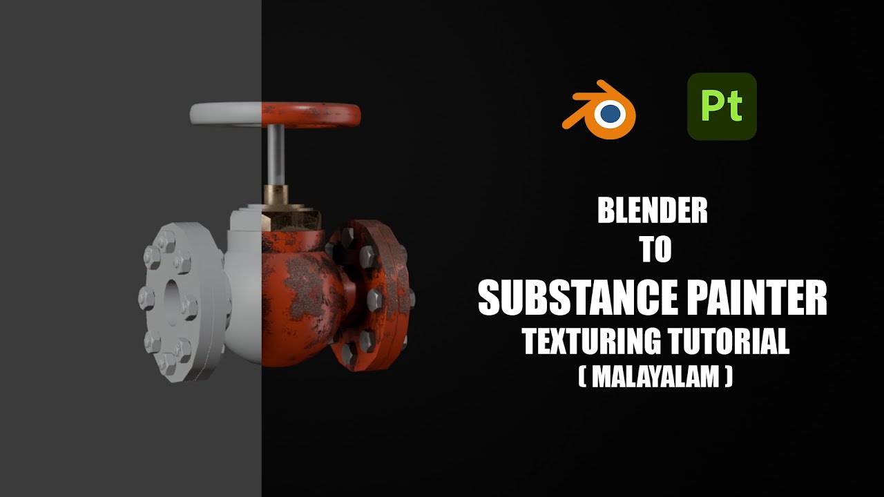 Substance Painter Texturing tutorial ( Malayalam ) | Blender to ...