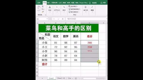 阿伟Excel教学 Excel菜鸟和高手的区别 #excel #excel技巧 #表格 #快影  #商家号战疫行动
