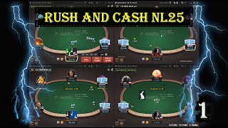 Rush and Cash NL25. GG PokerOK. LIVE сессия. Часть 1