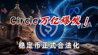 Circle大涨20%!美国国会、Meta、Visa同时出手!稳定币合法化最后一关被踢开了,新的万亿赛道开启!#美股#投资#股市