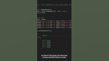 PHP | Array | array_column #shorts #youtubeshorts #shortsvideo #short #shortfeed #php