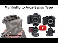 Manfrotto 501 503 & RC2 Tripod mounts to Arca-Swiss type Rail System for DSLR and Mirrorless Cameras