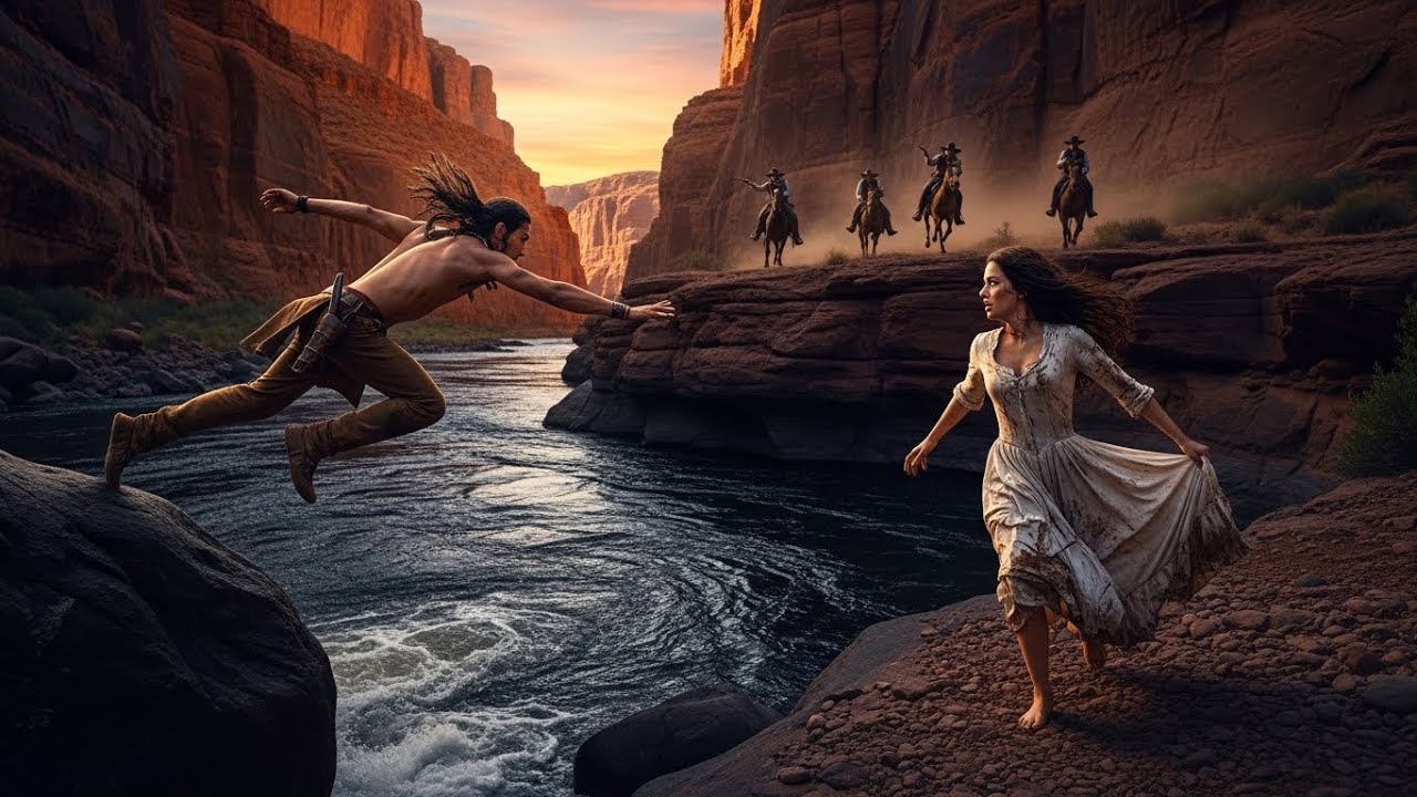 REVOLVERAŠI SU JE LOVILI MRAČNOM RIJEKOM... ali Apač ratnik je skočio sa stijena da je spasi.