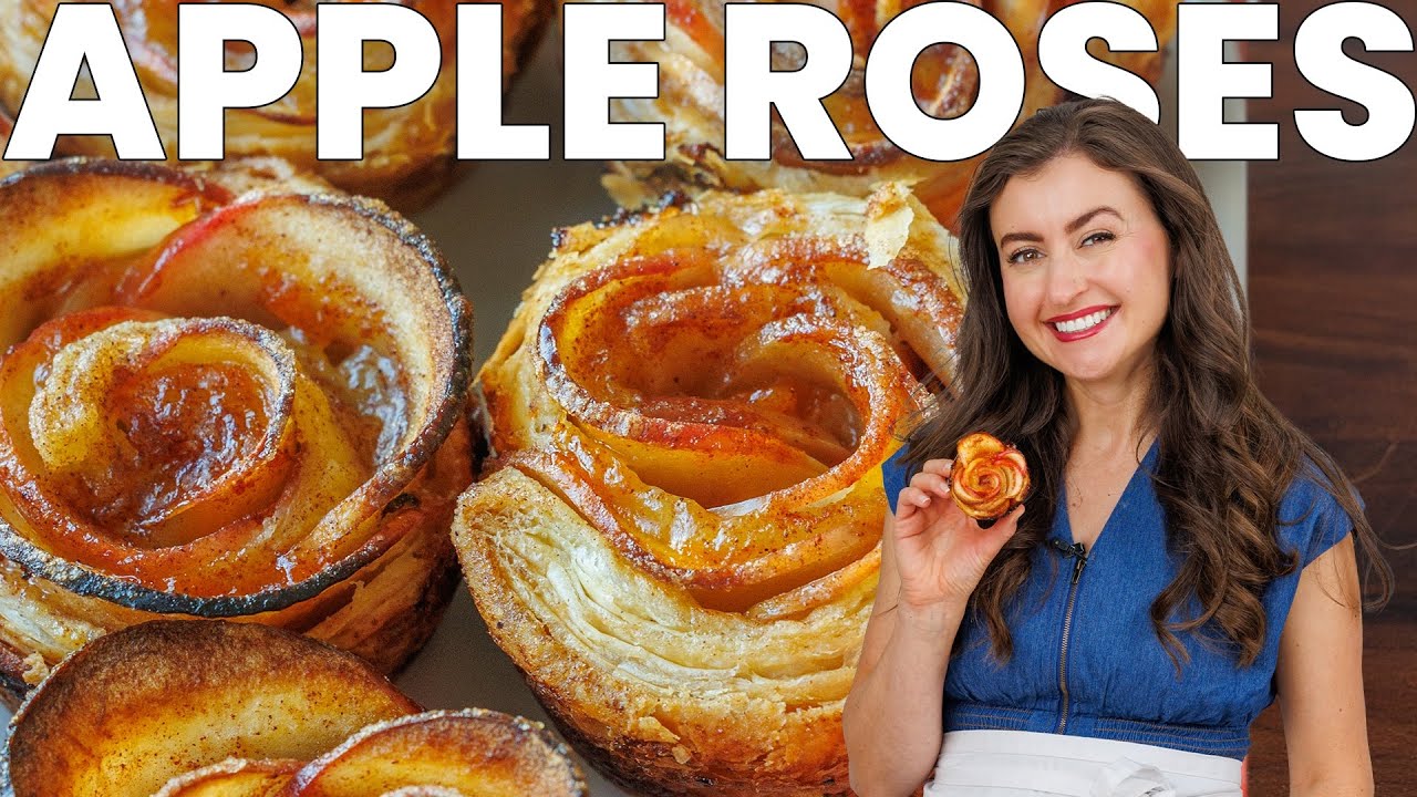 Простой рецепт яблочных розочек | Идеальный десерт из слоеного теста