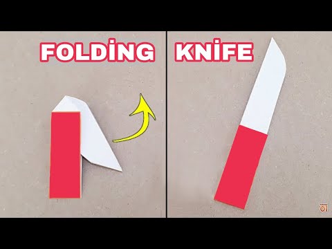 kağıttan katlanabilir bıçak yapımı - ( paper FOLDİNG knife) -